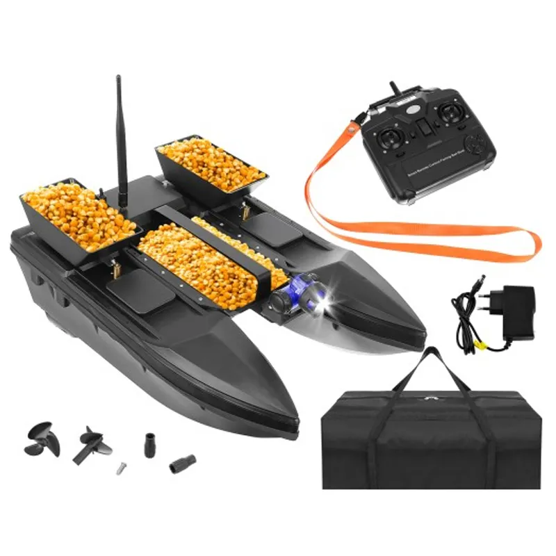 Double Motor 500M 2Body 3Hopper Fishing Bait Boat D05 Larger Waterproof Fish finder nest Boat with lights