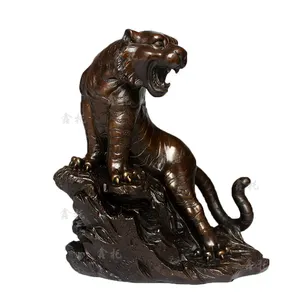 Оптовая цена наружная декоративная металлическая статуя тигра в натуральную величину Бронзовый латунный Тигр для продажи