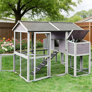 เล้าไก่ทำจากไม้กรงไก่ขนาดใหญ่กรงเลี้ยงไก่พร้อมกล่องทำรังขนาดใหญ่โรงนาฟาร์มสัตว์ปีก - Product Image 4