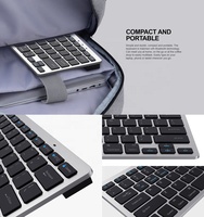 Havit HV-KB220BT Schlanke Flache Desktop-Tastatur, BT, 78 Tasten, Wiederaufladbar, Tragbar, Kabellose Tastatur für Tablet und Laptop
