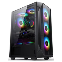 Hongyi M-ATX /ATX/ITX table verticale SPCC HD Audio ARGB panneau lumineux gamer ordinateur de jeu pc boîtier et tours avec ventilateur RGB