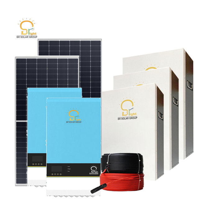 BR SOLAR 5kW Hybrid Off-Grid Solar Power System with Lithium Ion Battery Wall-Mounted for Home Use