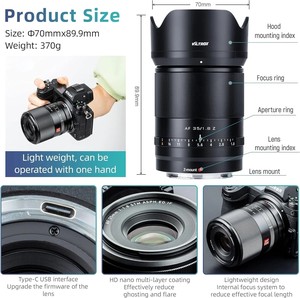 เลนส์ Viltrox 35 มม. F1.8 Z Mount ฟูลเฟรม มุมกว้าง แบบฟิกซ์ 9 ใบพัด 70 มม. อลูมิเนียม สำหรับกล้อง Z ของ DF Wholesale - Product Image 5
