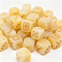 Dés en résine vert nacré doré avec chiffres, peints à la main, logo personnalisable et D6 de 16 mm pour jeux de société