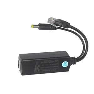 Dengan RJ45 konektor Lan Jack pria pasif 24V 48V ke 12V Poe Splitter 5.5*2.1Mm