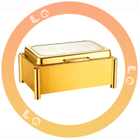 Chauffe-Plat Buffet Moderne de Luxe en Acier Inoxydable, Chauffage Électrique/Gaz, 9L, avec Couvercle Rabattable