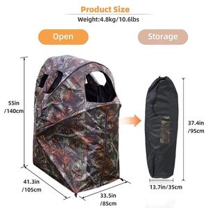 خيمة صيد ومأوى مموهة منبثقة لشخص واحد، سهلة التركيب والحمل، على شكل كرسي، مخبأ صيد مموه - Product Image 2