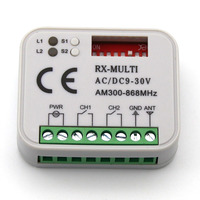 Receptor de Control Remoto de 2 Canales, Comunicación Inalámbrica RF, Interruptor de Control de Luz de 12V para Instalación de Electrodomésticos
