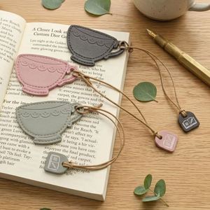 PU Leather Embossed Chinese Style Teapot Shape Bookmark with Tassels Portable Cute Design Promotional <b>Gift</b> for Book Lovers - Product Image 1