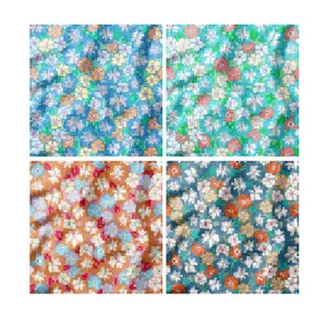 flower shabby chic cotton fabric customize printing digital printed woven cotton fabric for quilting