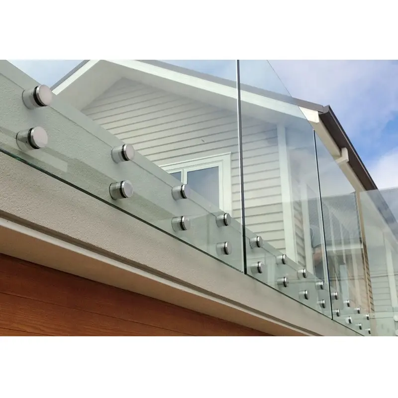 GOBO Balcony Laminated Glass Stainless Steel Standoff Railing Glass Balustrade and Handrail Frameless Railing
