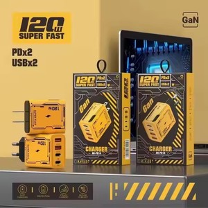 Venta al por mayor 120W tipo <span class=keywords><strong>C</strong></span> GaN PD cargador rápido teléfono carga rápida QC3.0 adaptador de carga con 4 en 1 Cable - Product Image 6