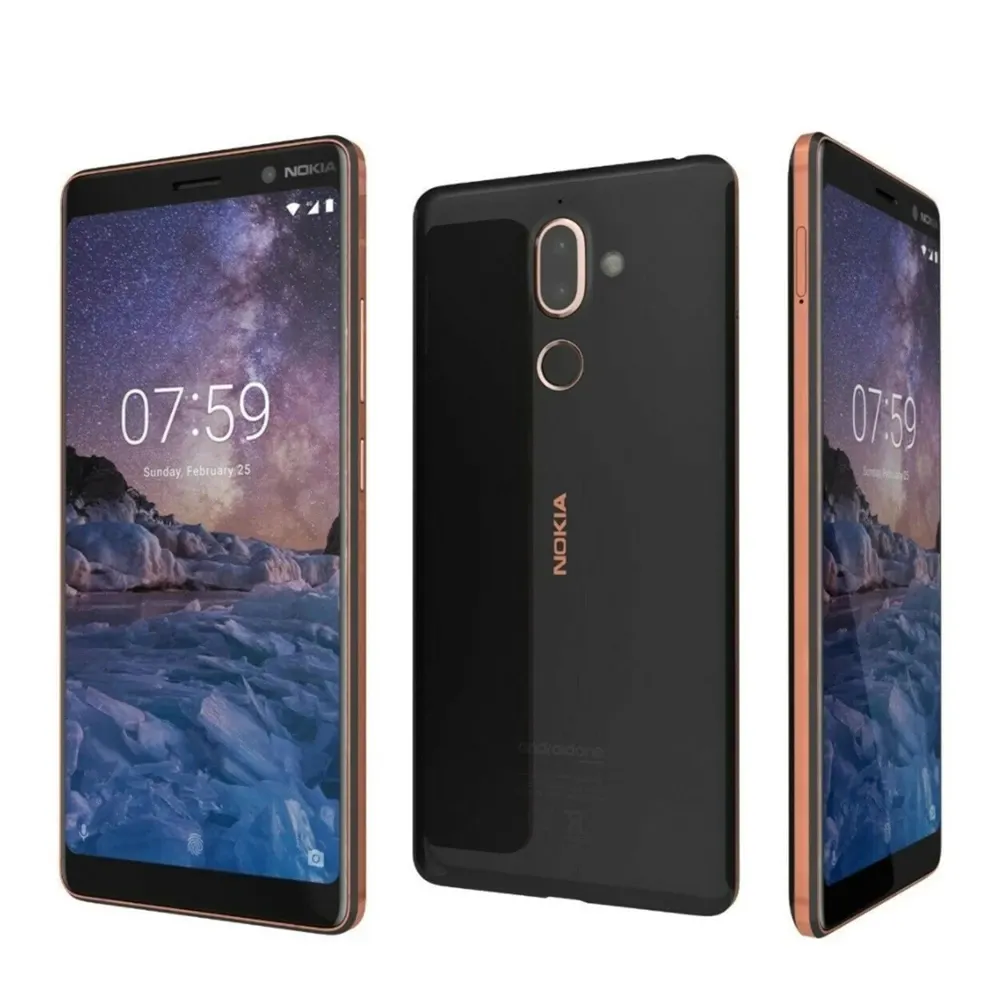 Điện Thoại Di Động Nokia 7 Plus Android Toàn Màn, 2 SIM 4G Màu Đen 6 + 64G, Điện Thoại Android Thời Trang Cao Cấp Có Dấu Vân Tay