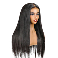 Perruque Sans Colle Prête à Porter 30 32 Pouces, Lisse Raide, Perruque Frontale HD 13x6 en Cheveux Humains, Prête à l'Emploi, Perruques HD Sans Colle 6x4 Pré-Épilées