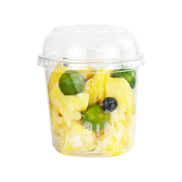 Bol en plastique PET jetable de 117 mm de diamètre, 24 oz, avec couvercle, qualité alimentaire, logo personnalisable pour les stands de lait et les fêtes