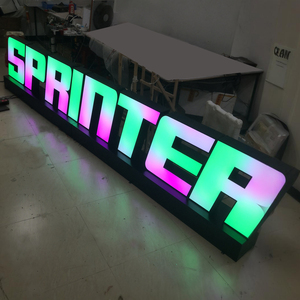 Tùy chỉnh RGB đầy màu sắc thay đổi 3D chữ ký kinh doanh văn phòng xây dựng Logo <span class=keywords><strong>LED</strong></span> quảng cáo dấu hiệu ngoài trời Acrylic cho cửa hàng sử dụng - Product Image 1