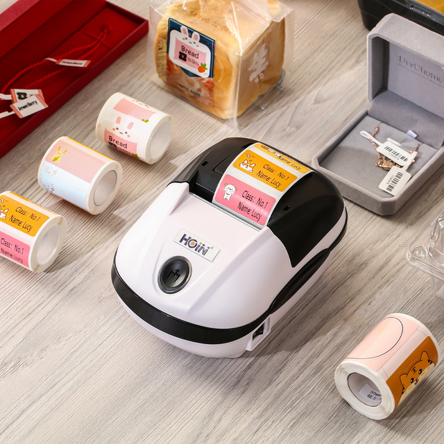 Jewelry Label Printer Adhesive Roll Label Printer Machine Mini Thermal Label Barcode Printer