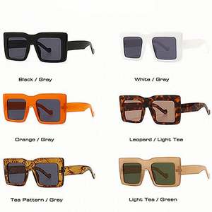 Lunettes de soleil surdimensionnées carrées rétro tendance 2022 avec logo personnalisé, monture large, protection UV400, motif léopard pour femmes - Product Image 6