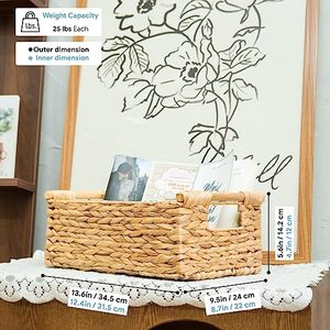 Panier de rangement <span class=keywords><strong>en</strong></span> jacinthe d'eau naturelle avec poignée pour le salon - Product Image 6