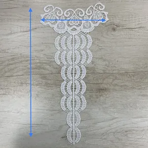 Custom Design Embroidery Neck Lace Milk Silk Hollow Cuello De Encaje De Guipure Two side White Lace Collar For Sleeve Clothes