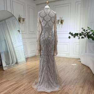 Abiti da sera con perline a sirena nera a maniche lunghe 2025 serena LA72316 eleganti abiti da festa da donna - Product Image 6