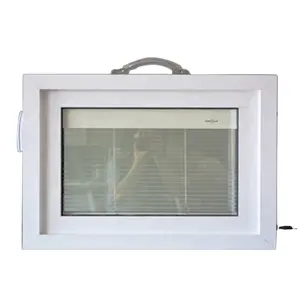 Jendela otomatis kaca aluminium jendela louver dengan Remote blinds dalam kaca