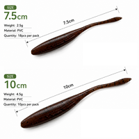 Leurre de pêche souple en plastique LUSHAZER, appât en PVC en forme de ver, 75mm 100mm, pour la pêche au bar, Jerkbait, Drop Shot, Texas Rig, leurre souple artificiel