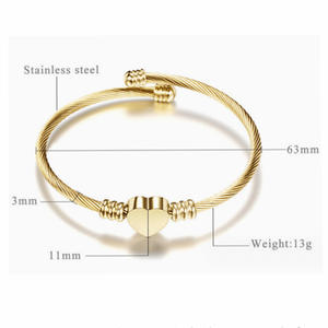 18K oro placcato amore cuore <span class=keywords><strong>argento</strong></span> lettera A-Z braccialetti iniziali per le donne ragazze in acciaio inox <span class=keywords><strong>nome</strong></span> personalizzato <span class=keywords><strong>bracciale</strong></span> - Product Image 3