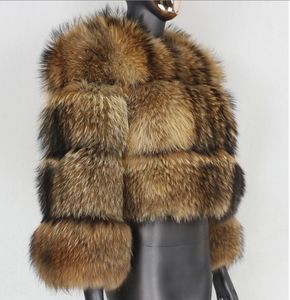 Giacca Corta in <span class=keywords><strong>Pelliccia</strong></span> di Procione Calda e di Alta Qualità, Stile Casual Vintage, Ideale per l'Inverno, Vendita all'Ingrosso - Product Image 3