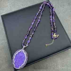 Collar de cadena con cuentas para suéter, con colgante de zorro de nueve colas incrustado, de diamante checo vintage y piedras preciosas - Product Image 2