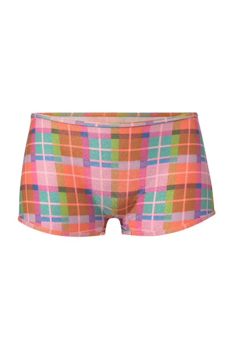 Short de bain en tissu brillant