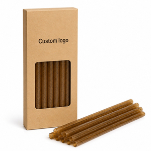 BPI Certified Coffee Fiber Compostable <b>Straws</b> Natural Coffee Ground Infused Disposable Straight <b>Straw</b> for Iced Coffee Milk Tea - Product Image 1