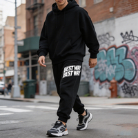 Vêtements de sport élégants, faible MOQ, pantalon de jogging ample à jambe droite, surdimensionné, en tissu éponge résistant, pour hommes, impression de logo personnalisée, style hip-hop