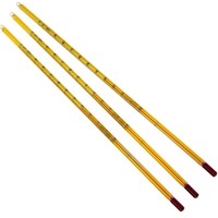 Personnalisé toutes longueurs -50-+200 ℃   Thermomètre en verre de laboratoire pour alcool et kérosène, avec liquide rouge et tube de protection