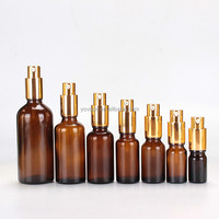 Auf Lager 5ml 10ml 15ml 30ml 50ml 100ml Aluminium Gold/Silber Sprüh pumpe Lotion gefrostet klarer Bernstein Fein nebel Sprüh glasflasche