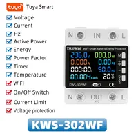 Compteur de puissance intelligent WiFi Tuya, protection contre les surtensions, relais, disjoncteur, compteur d'énergie kWh, thermomètre, Smart Life, monophasé