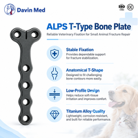 Plaque de blocage en titane de type T Davin Med Veterinary ALPS, options de largeur de 3,5 mm à 10,0 mm, pour implant de reconstruction chirurgicale canine