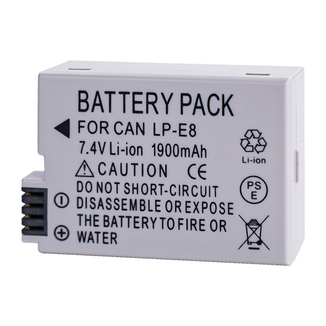 Rebel T2i T3i T4i T5i EOS 550D 600D 650D 700D Cameras Battery LP-E8 7.2V 1900mAh Li-ion Rechargeable Battery Stock Available