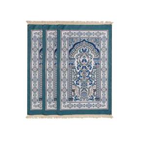 Alfombra de Chenilla con Patrón Floral Colorido, Lavable, Tejida, Antideslizante, Suave al Tacto, Alfombra de Oración Musulmana - Product Image 1