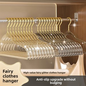 Perchas <span class=keywords><strong>de</strong></span> Acrílico con Purpurina, Elegantes y Bonitas, <span class=keywords><strong>de</strong></span> Cristal, <span class=keywords><strong>para</strong></span> <span class=keywords><strong>Ropa</strong></span> <span class=keywords><strong>de</strong></span> Mujer, Antideslizantes, Transparentes, <span class=keywords><strong>de</strong></span> Plástico, con <span class=keywords><strong>Polvo</strong></span> Dorado - Product Image 5