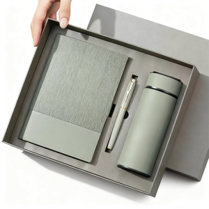 طقم هدايا أعمال فاخر ترويجي، دفتر ملاحظات مقاس A5 مع شعار مخصص بالطباعة البارزة لمناسبات الشركات - Product Image 3