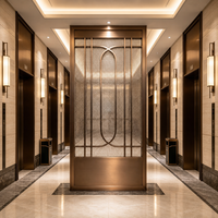 Écran décoratif de luxe en bronze pour hall d'ascenseur, panneau de cloison en filigrane rétroéclairé, taille personnalisée