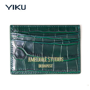 Portafoglio Corto Sottile YIKU con Logo Personalizzato <span class=keywords><strong>in</strong></span> Ecopelle Stampa Coccodrillo, <span class=keywords><strong>Portacarte</strong></span> Tascabile alla Moda da <span class=keywords><strong>Uomo</strong></span> e Donna - Product Image 1