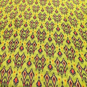 Fashionable <b>Green</b> Poly Raw <b>Silk</b> Woven Fabric Abstract Geometric Prints Breathable Quick-Dry Lightweight Smooth Lustrous DIY - Product Image 5