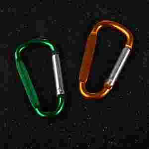 Custom Heavy-Duty Black Carabiner <b>Clip</b>, 3" Aluminum D-Ring with Keyring Keychain <b>Hooks</b> for Outdoor Use - Product Image 4