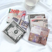 Bifold court carte de crédit Unique PU billet unisexe imprimé 100 Dollar Bill argent portefeuille femmes 2023