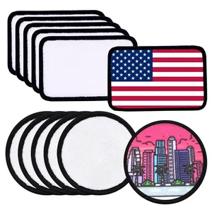 Wholesale Sublimation Blank Hat Patches Custom Any Size Shape White Polyester Blank Patches For Sublimation