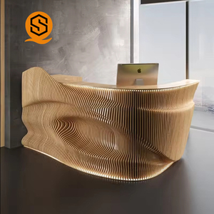 Bureau de réception en bois massif coloré Shinestone pour espace créatif Design paramétrique innovant idéal pour le bureau et le salon - Product Image 5