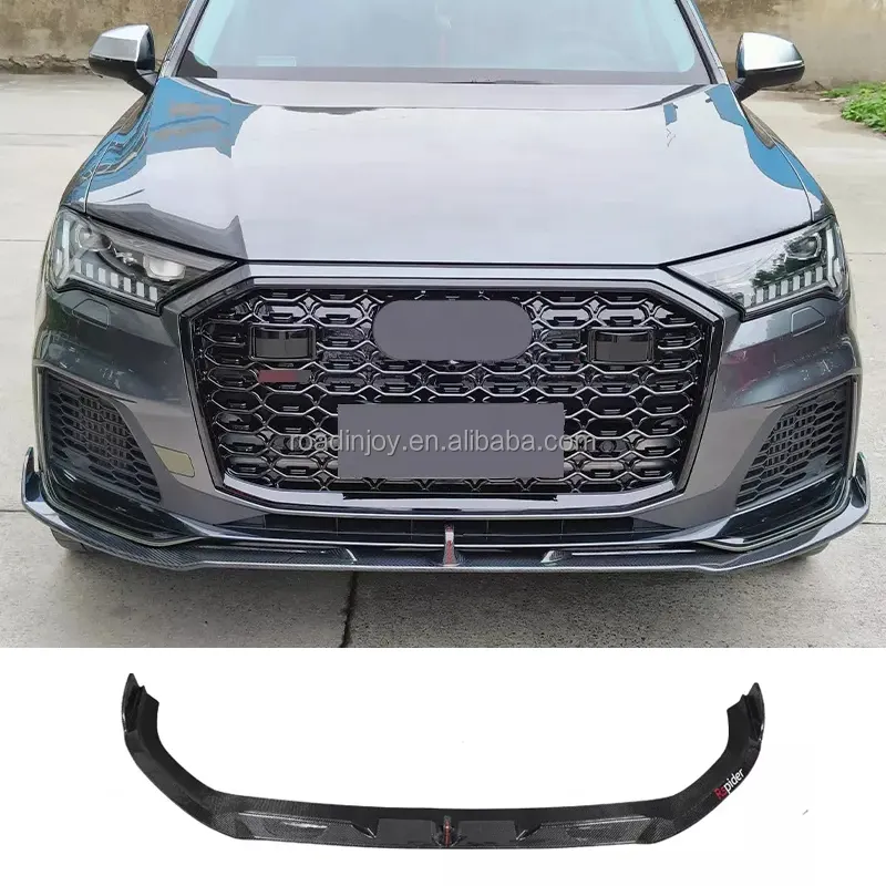 Para Audi Q7 amortecedor dianteiro fibra de carbono Q7 seco fibra de carbono difusor spoiler bordo dianteiro para S-LINE 2020-2022