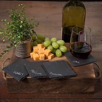 Sous-verres carrés en silicone noir classiques personnalisés en gros, 10x10, pour tasses et verres, pour la cuisine et la table